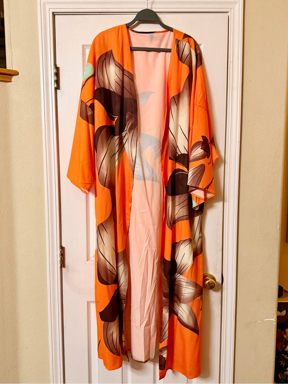 SHEIN Peach/Tan Lightweight Curve Duster